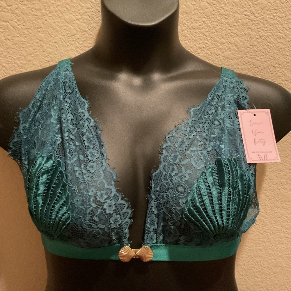 Empress Mimi Teal Venus Lace Bralette-NWT